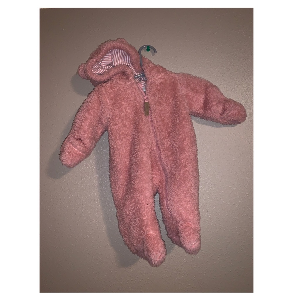 New born warm fuzzy bear zip up